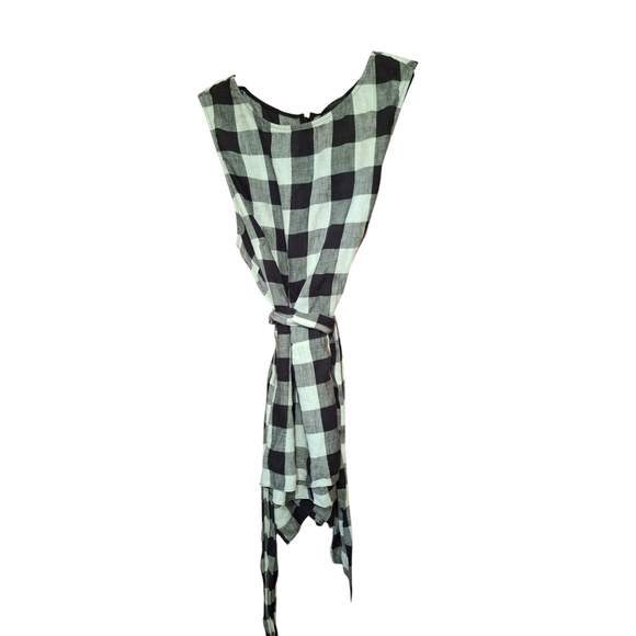 Saks Fifth Avenue Linen Lyocell Blend Belted Asymmetrical Hem Blouse Ladies XL - Picture 3 of 6